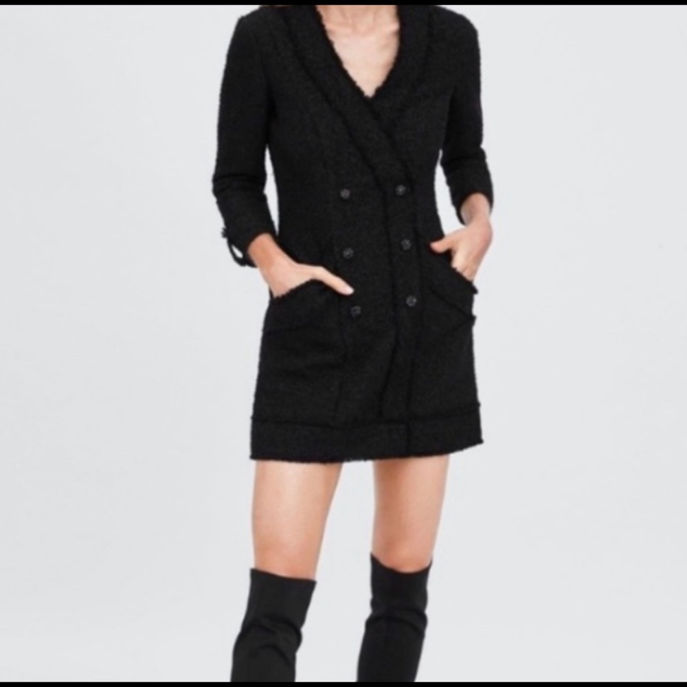 Zara boucle tweed dress